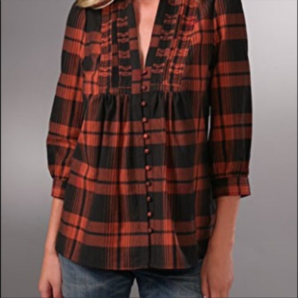 Joie Luciana red & black top